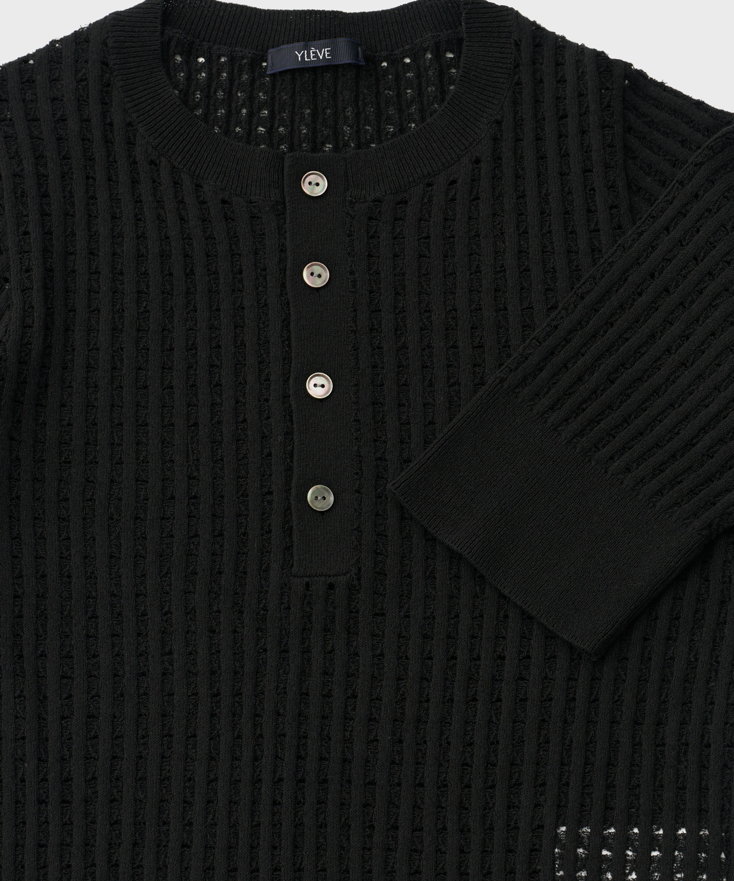ELS Organic Cotton Open Work Henly Sweater (Black)