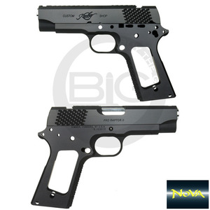 Kimber Pro Raptor II Slide &amp; Frame Setfor Marui MEU -Side Polish Black