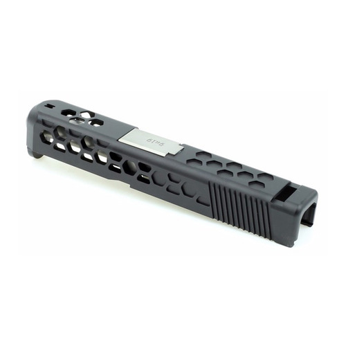 Glock 26 HEX Style Slide Set for Aluminum Black/Silver Barrel