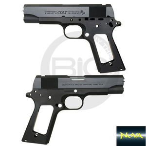 Colt Combat Commander Slide &amp; Frame Setfor Marui MEU -Side Polish Black