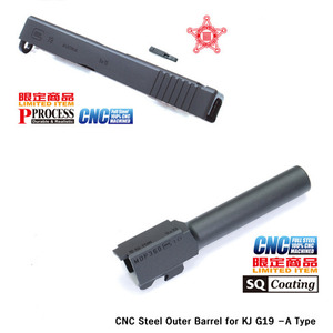 Steel CNC Slide % outer barrel for KJWORK GLOCK-19 S.A.A