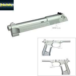 Beretta M92FS INOX Slide+Old Style Frame Set for Marui M9A1-Aluminum Silver