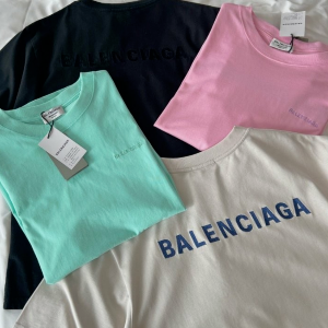 [국내배송] 발렌시아가 BALENCIAGA 엠브로이드 백로고 자수 반팔티 4color