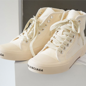 [국내배송] 발렌시아가 BALENCIAGA 파리스 하이탑 캔버스 스니커즈 크림화이트