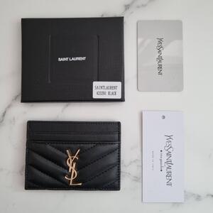 [국내배송] 생로랑 SAINT LAURENT 카드지갑 블랙 금장