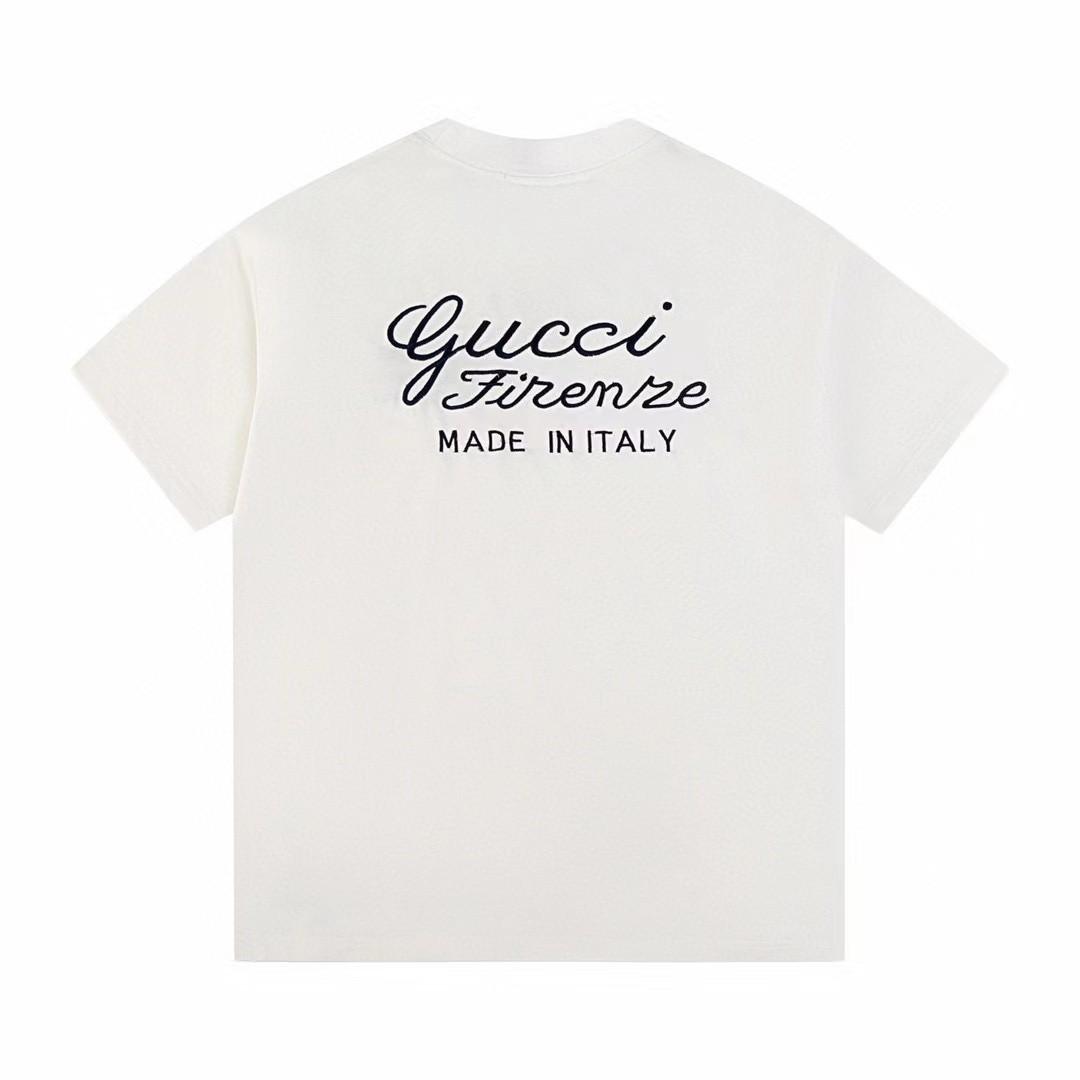 [국내배송] 구찌 GUCCI 자수 로고 티셔츠 화이트