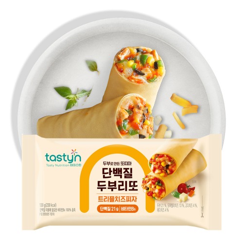 테이스틴 단백질 프리미엄 두부리또 트리플치즈피자 130g