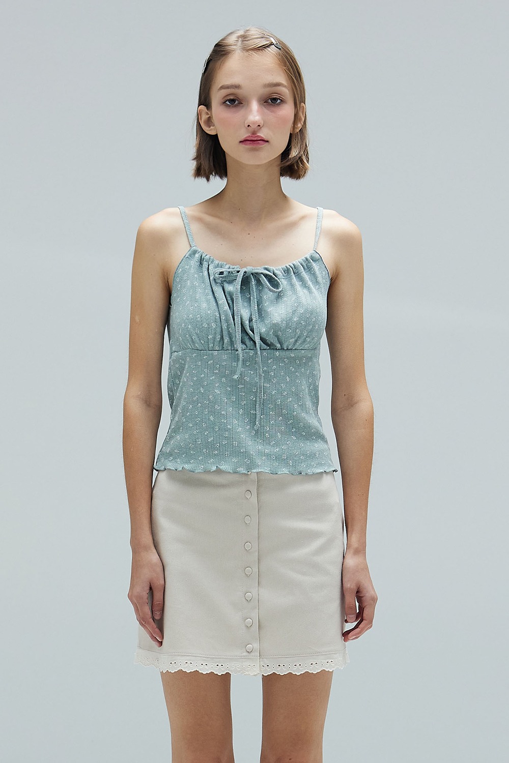 [6월 28일 예약발송] VIVI FLOWER SLEEVELESS - MINT