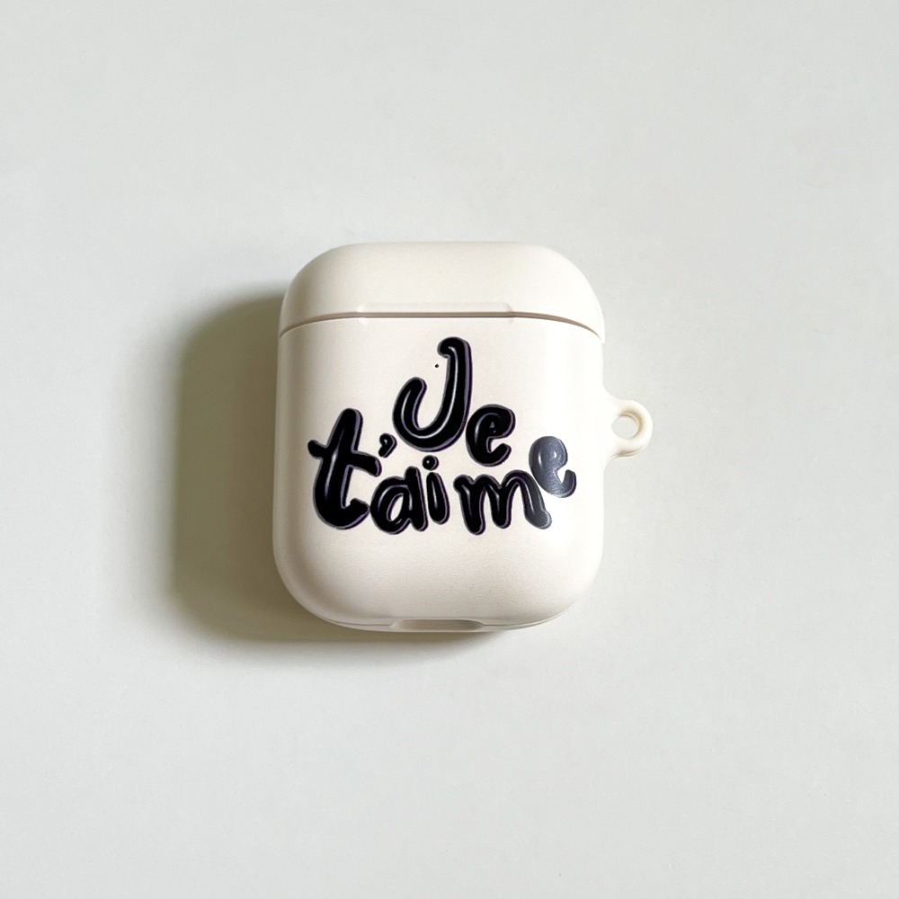 (Airpods Case) Je t&#039;aime Black