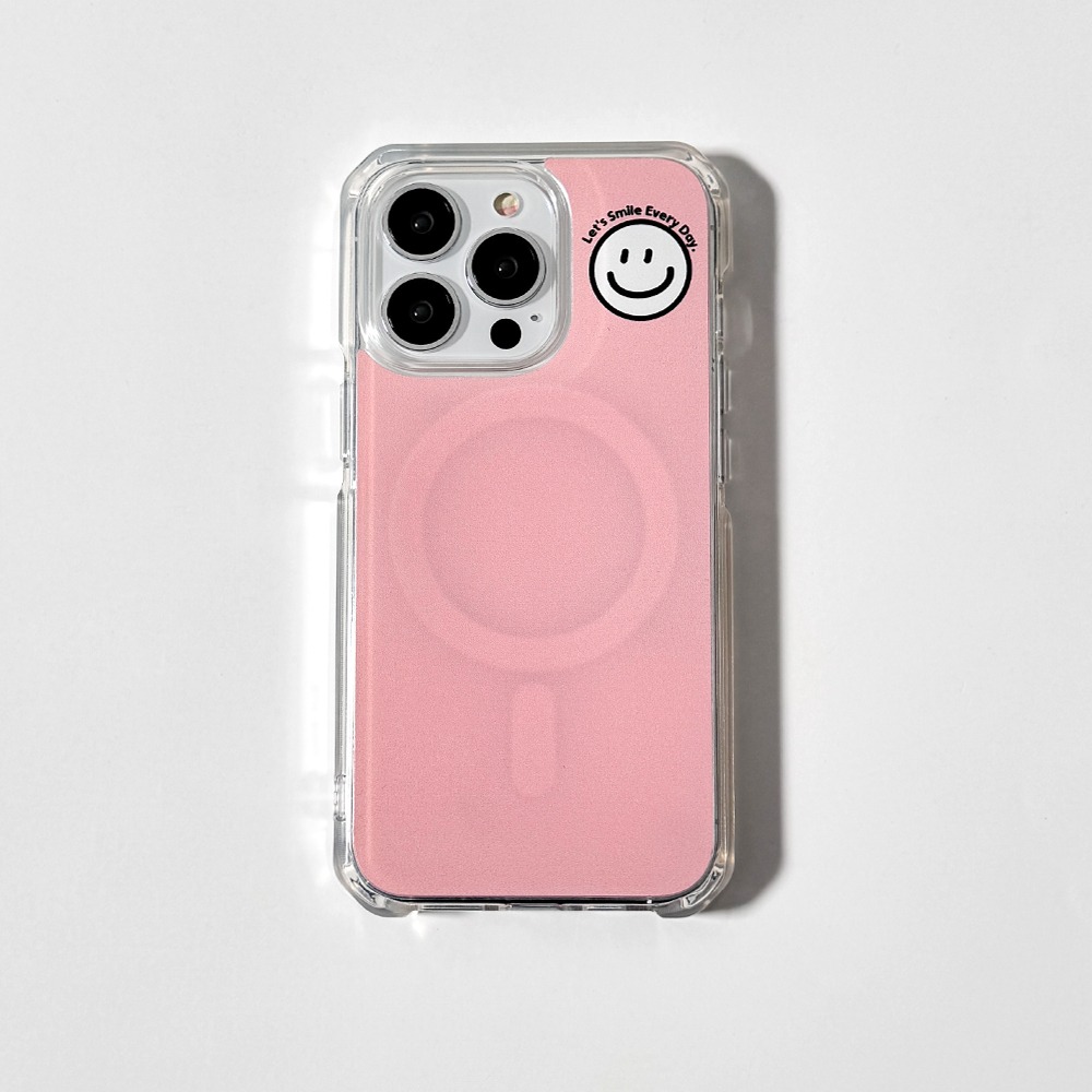 [맥세이프] Smile Color Pink 스마일 컬러 핑크 (맥세이프 젤하드 케이스)