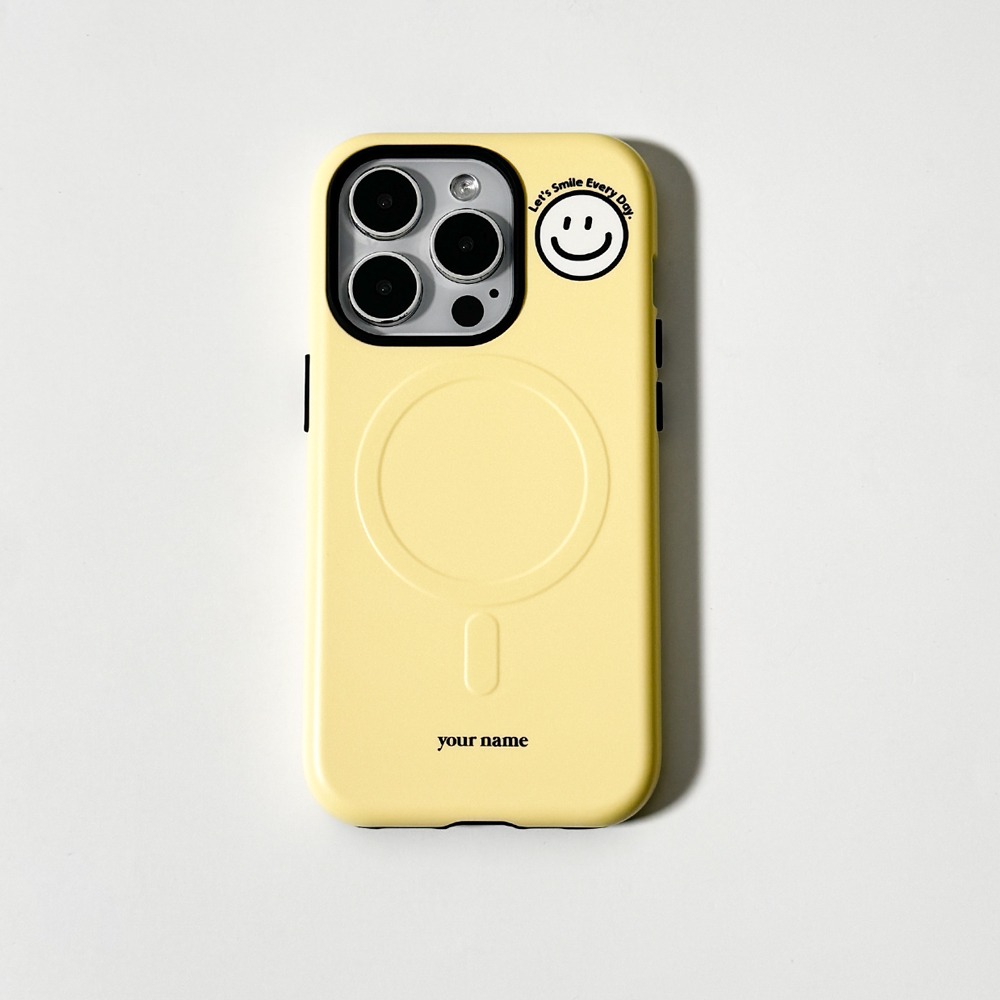 [맥세이프] Smile Color Whitish Yellow 스마일 컬러 화이티쉬 옐로 (맥세이프 터프 케이스)