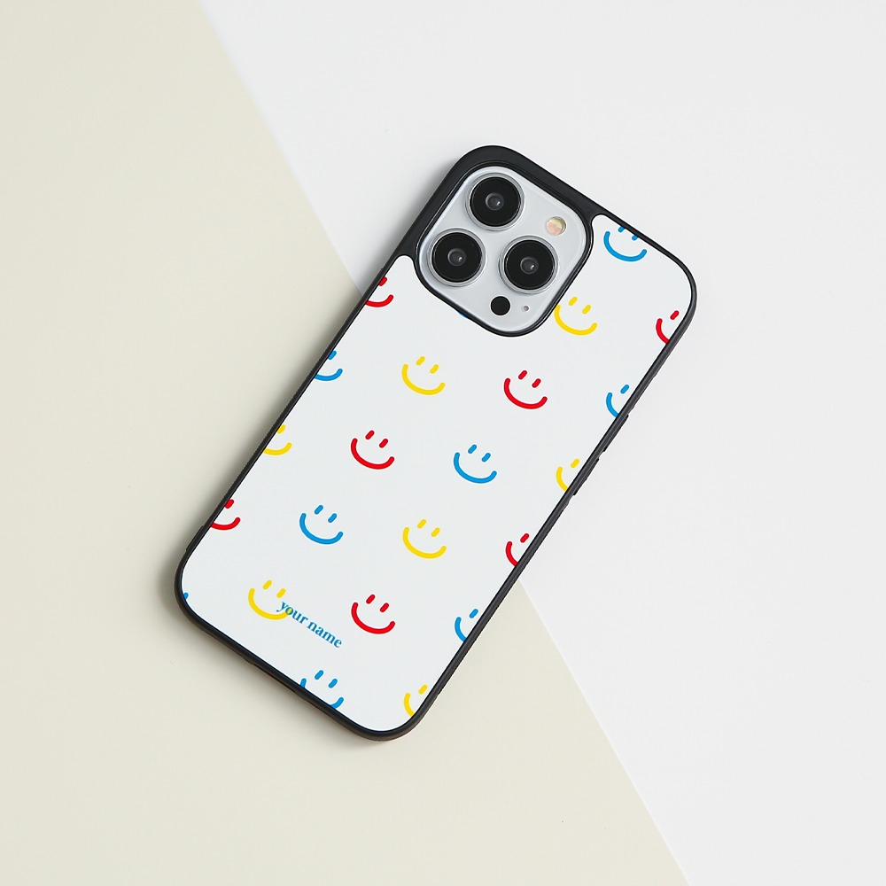 Smile Pattern 01 White 스마일 패턴 01 화이트 (TPU 케이스)