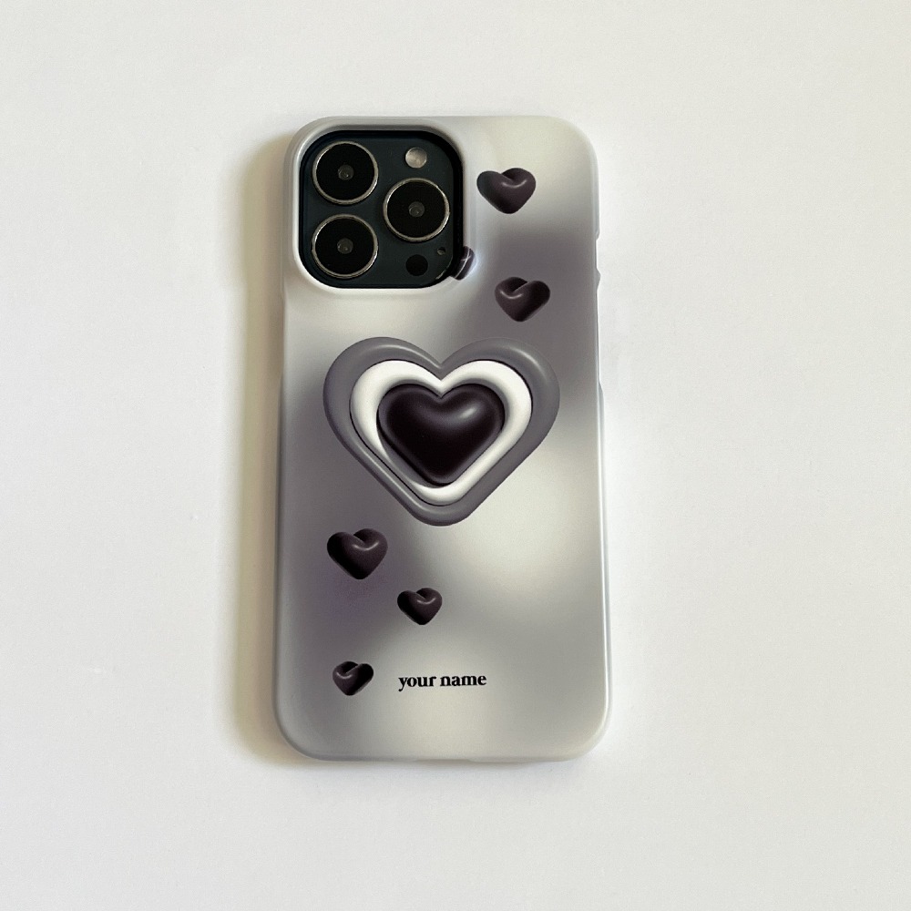 (Phone Case) Heart Black
