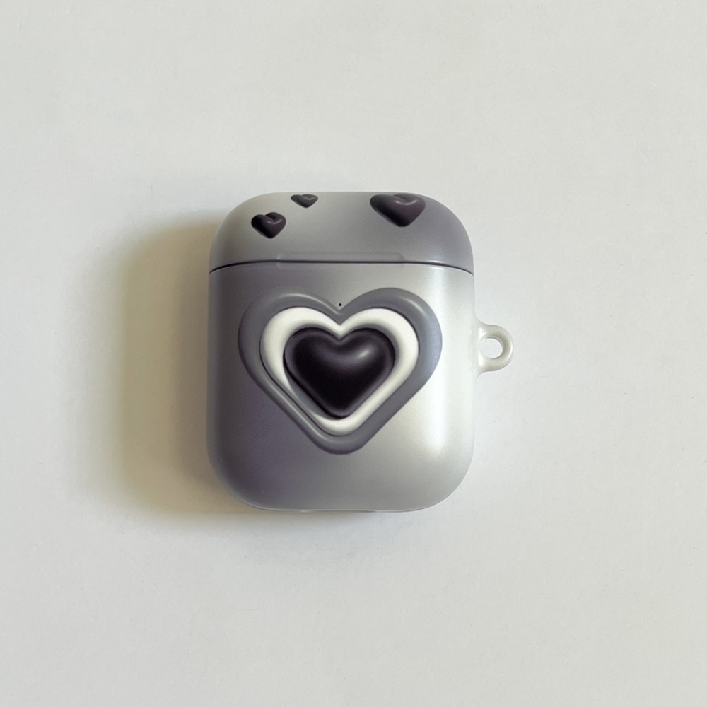 (Airpods Case) Heart Black