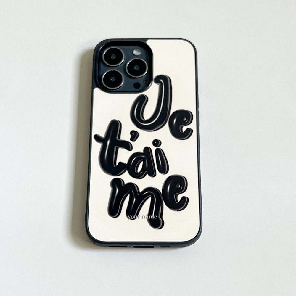 (TPU Case) Je t&#039;aime Black