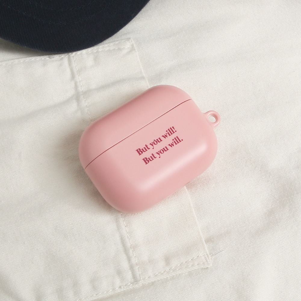 (Airpods Case) Simply Text Pink