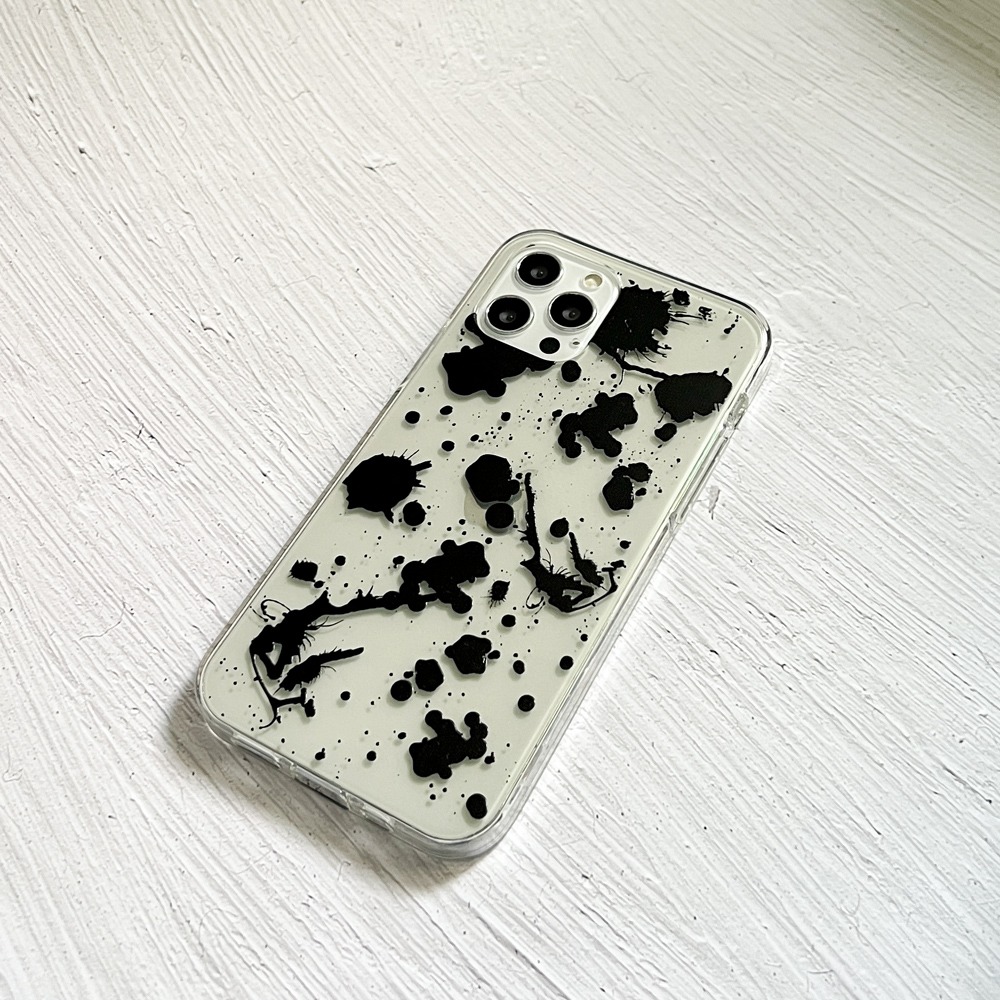 (Jelly Case) Pattern Painting Black