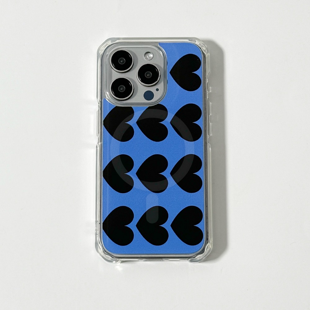 [맥세이프] Heart Pattern Blue 01 하트 패턴 블루 01 (맥세이프 젤하드 케이스)