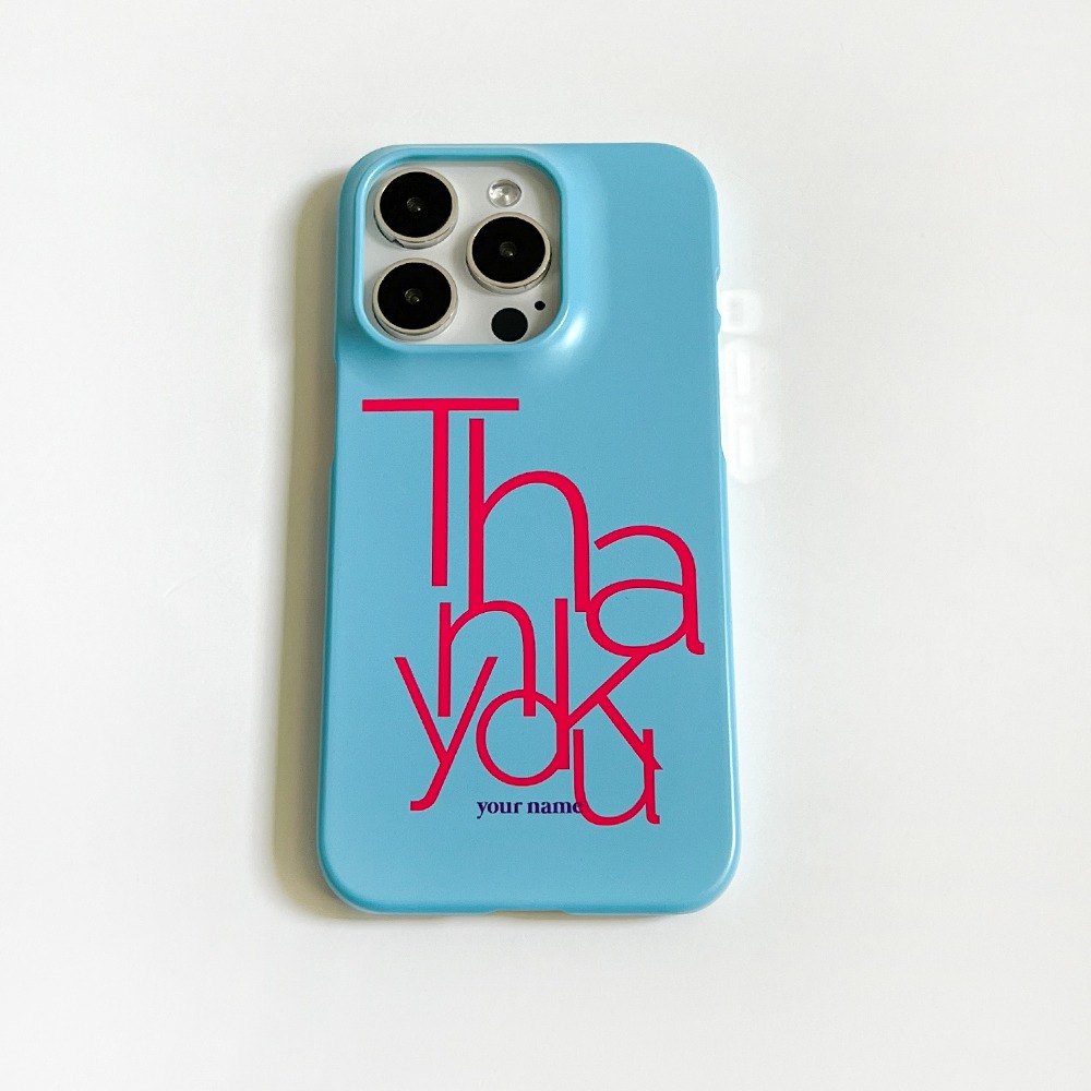 (Phone Case)  Thank you 03 Blue