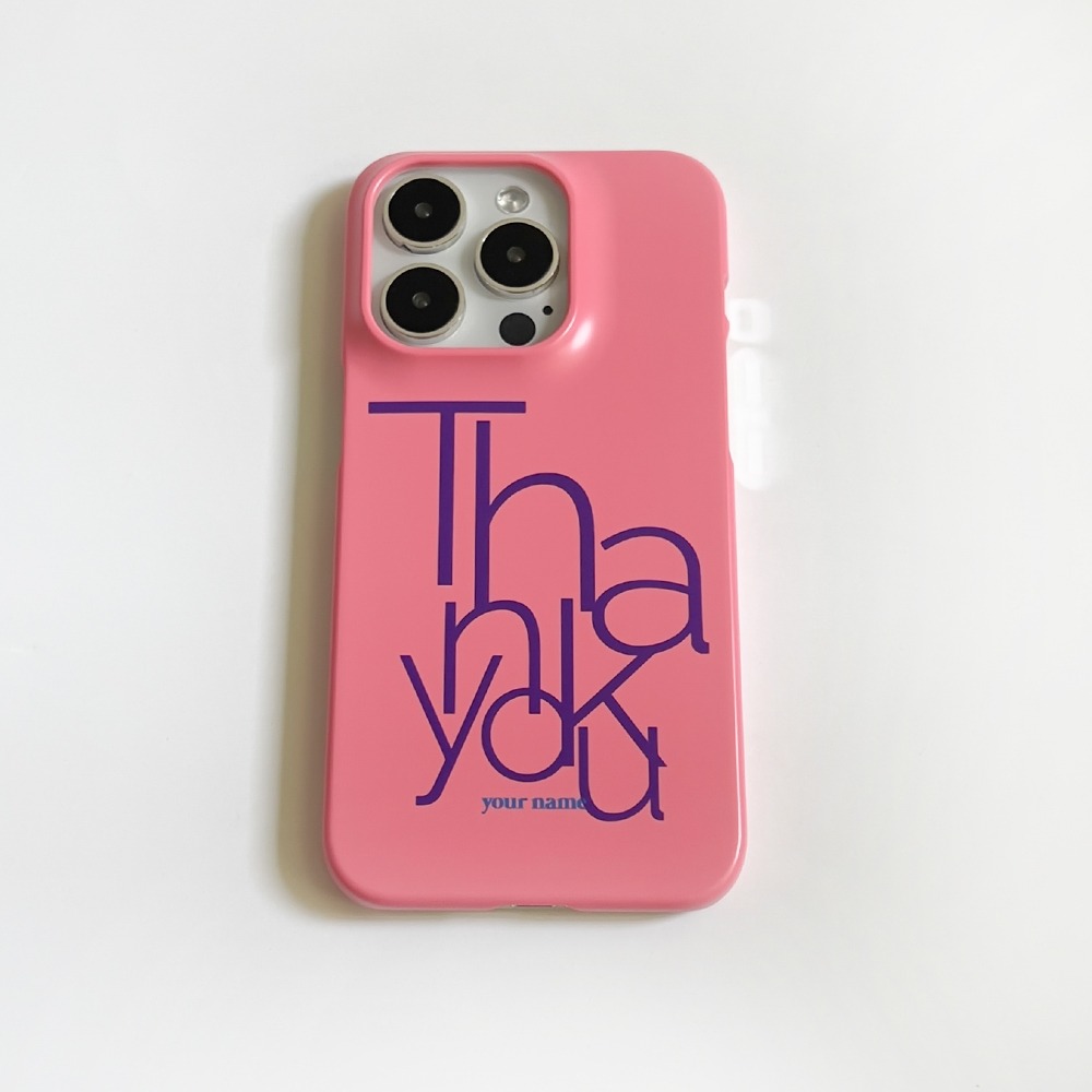 (Phone Case)  Thank you 02 Pink