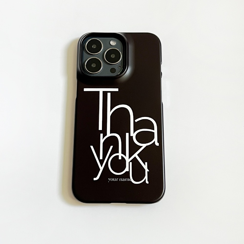 (Phone Case)  Thank you 04 Black