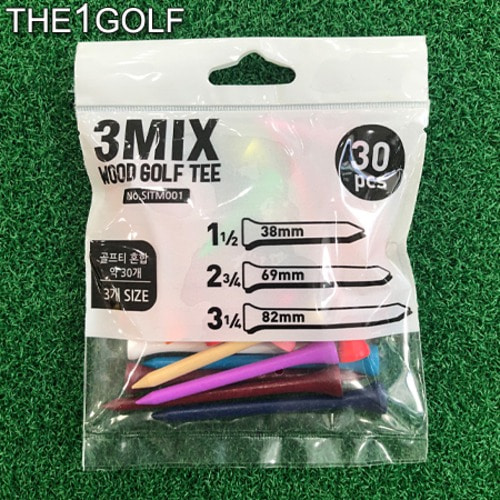 온코 3Mix Wood Golf Tee X30Tees