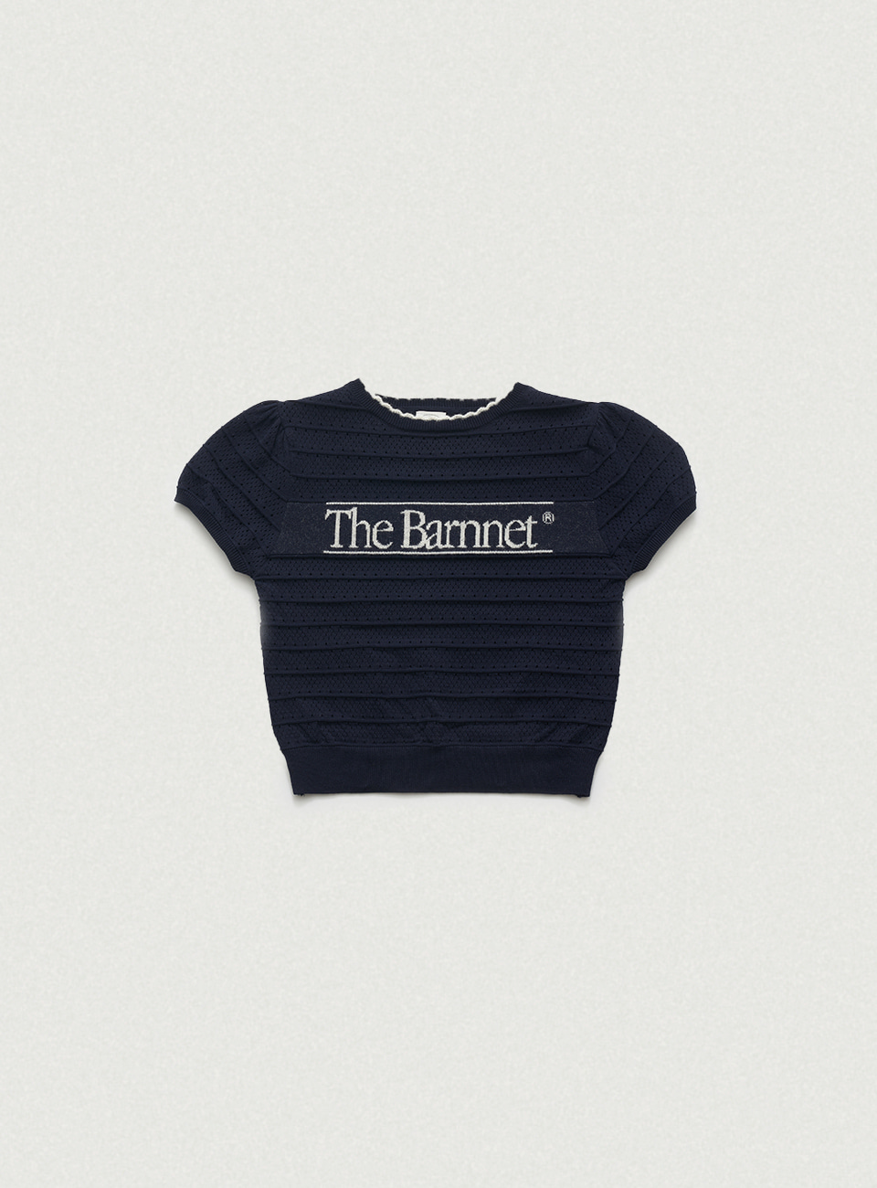 Helen Logo Jacquard Knit Top_Navy - The Barnnet