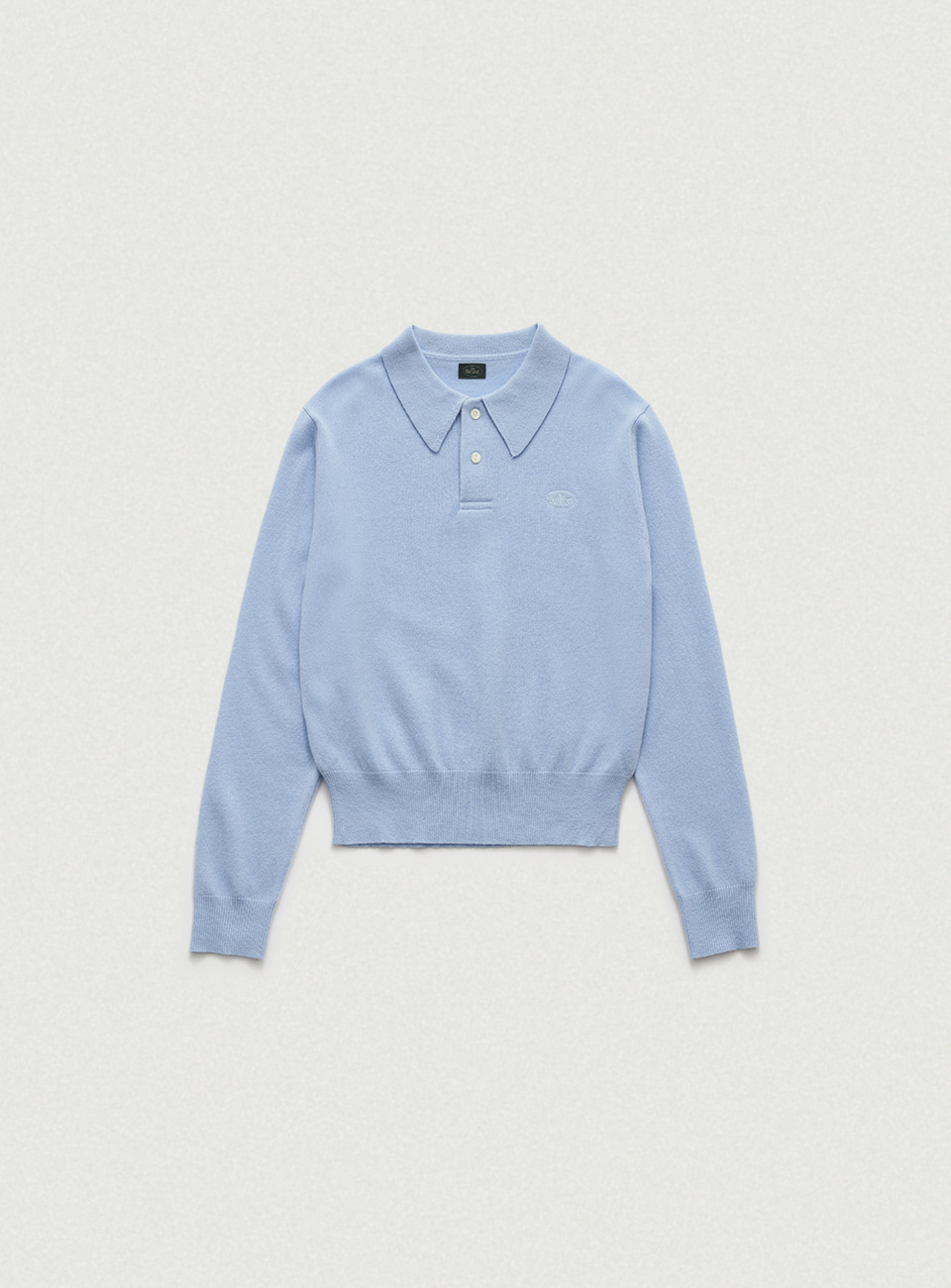 Cashmere Wimblyn Knit Polo Shirt - Sky Blue
