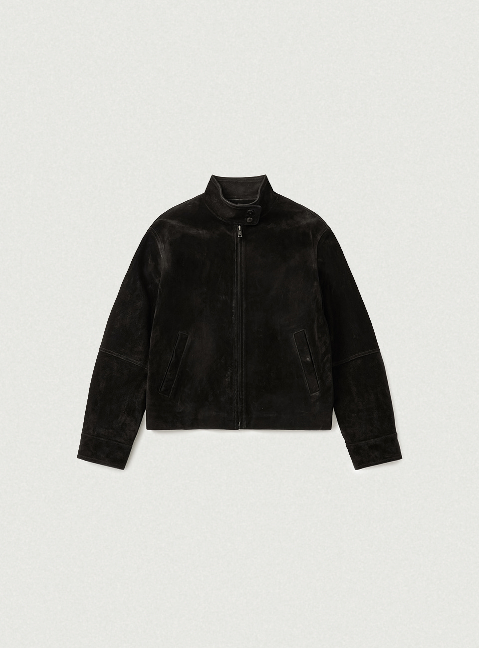 Caven Suede Biker Jacket - Black