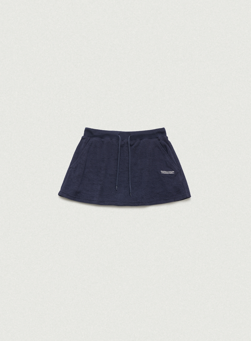 Terry Logo Drawstring Skirt - Navy
