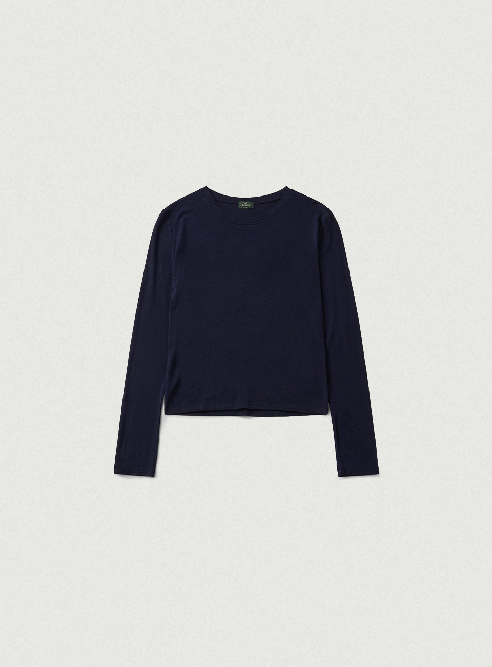 Soft Slim Wool Tencel T-Shirt - Navy