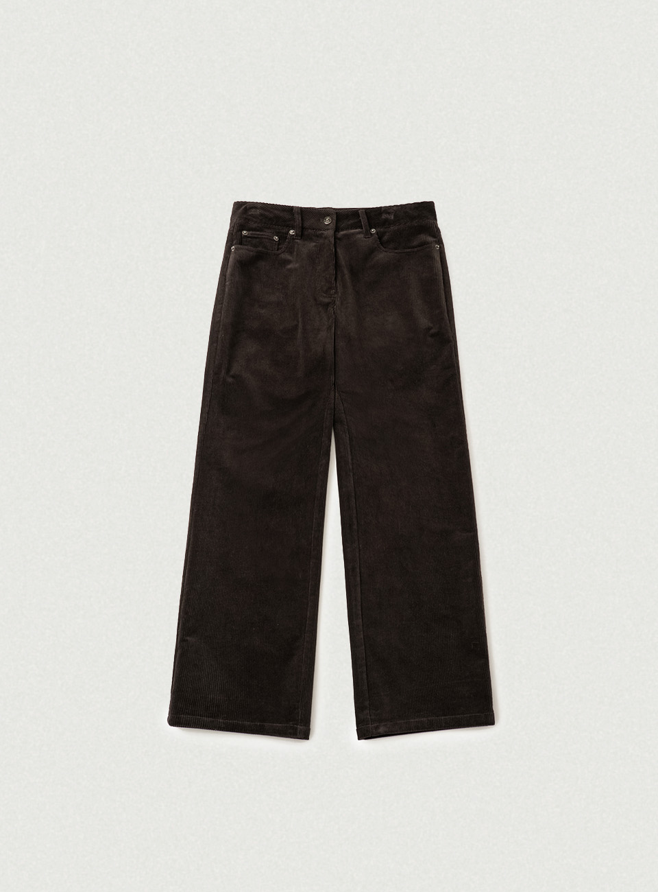 Clea Corduroy Relaxed-Fit Pants - Charcoal