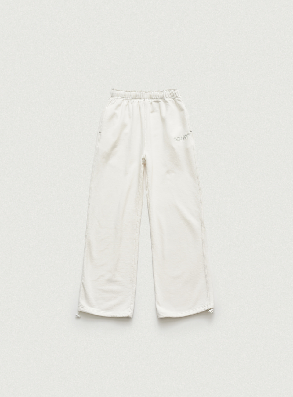 Campie Sweat Drawstring Jogger Pants - Ivory