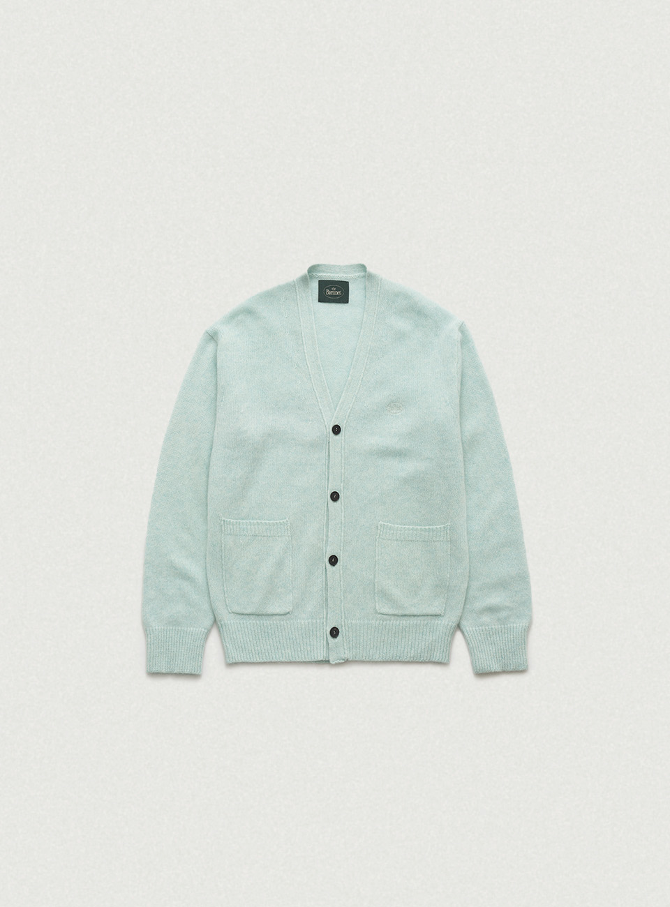 Fuzzy V-neck Knit Cardigan - Mint
