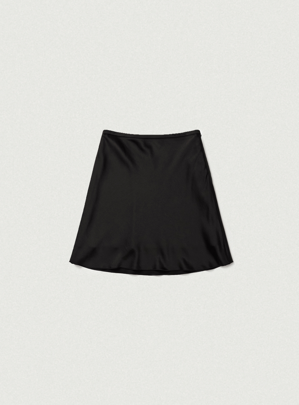 Glow Satin Midi Skirt - Black