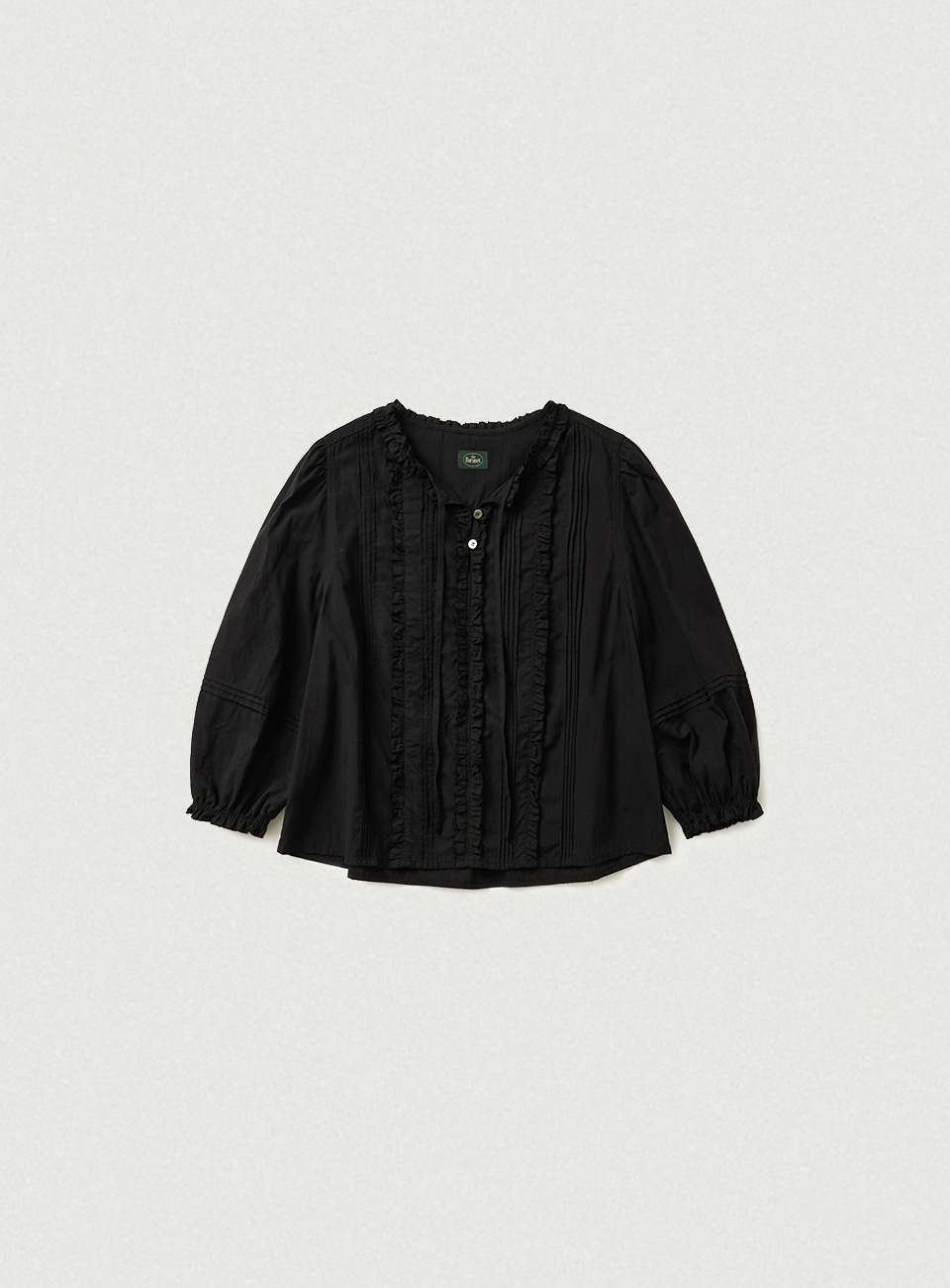 Pevia Frill Pintuck Blouse - Black