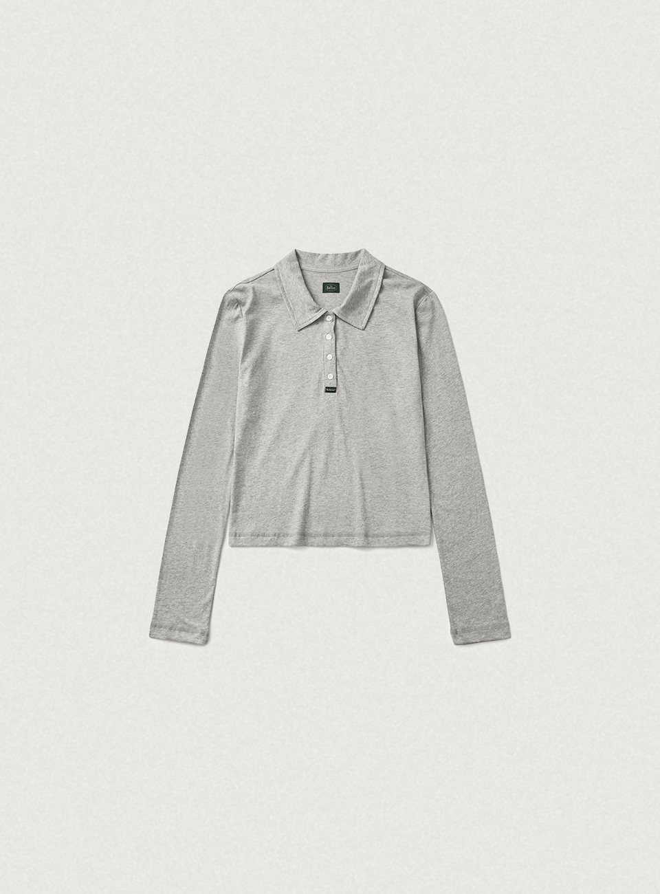 Reeve Collared Henley Top - Melange Grey