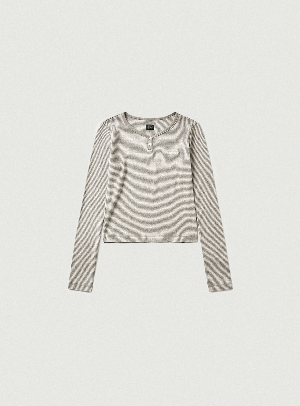 Devon Stripe Henley T-Shirt - Grey