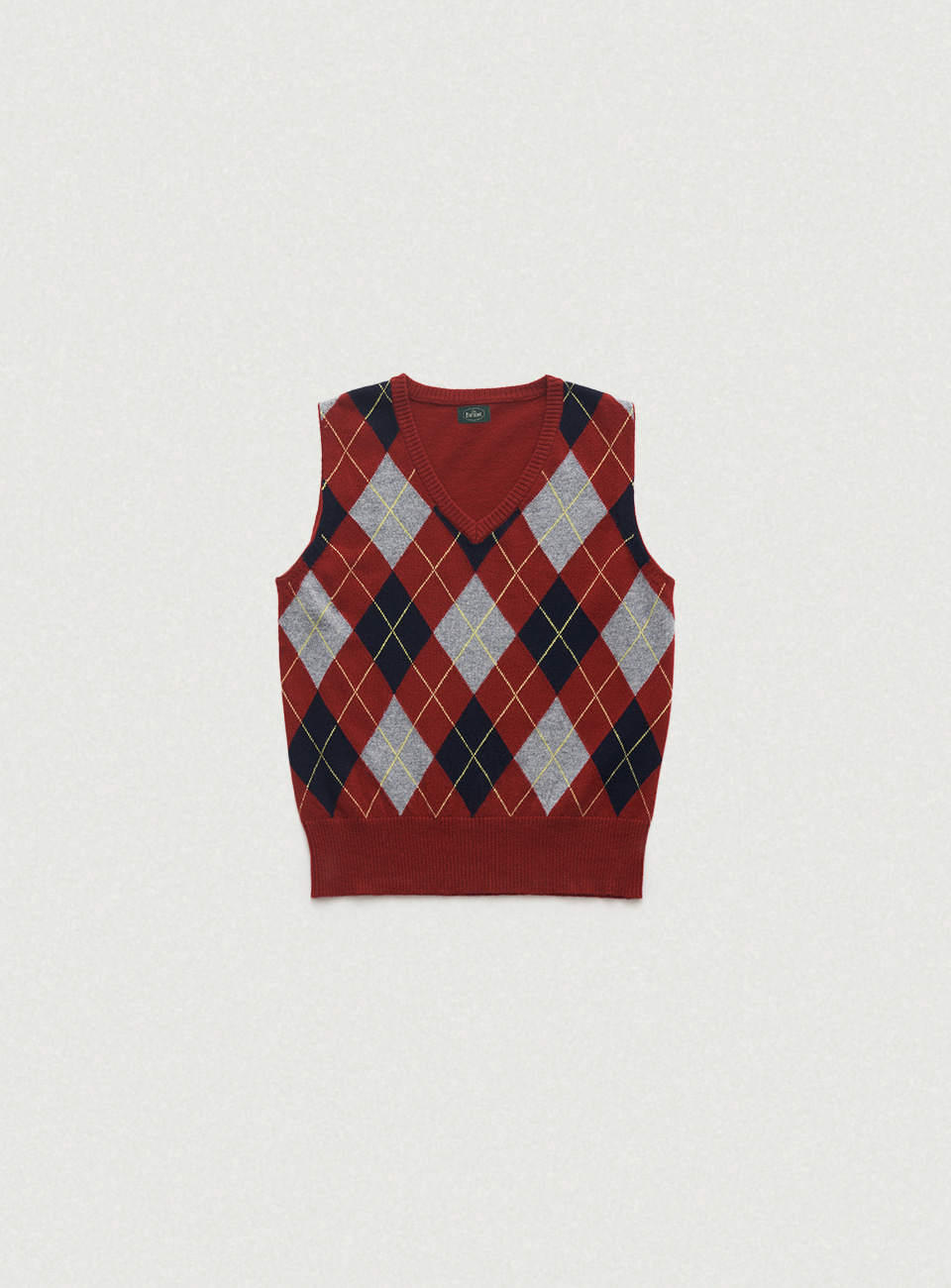 Caden Argyle Knit Vest - Burgundy