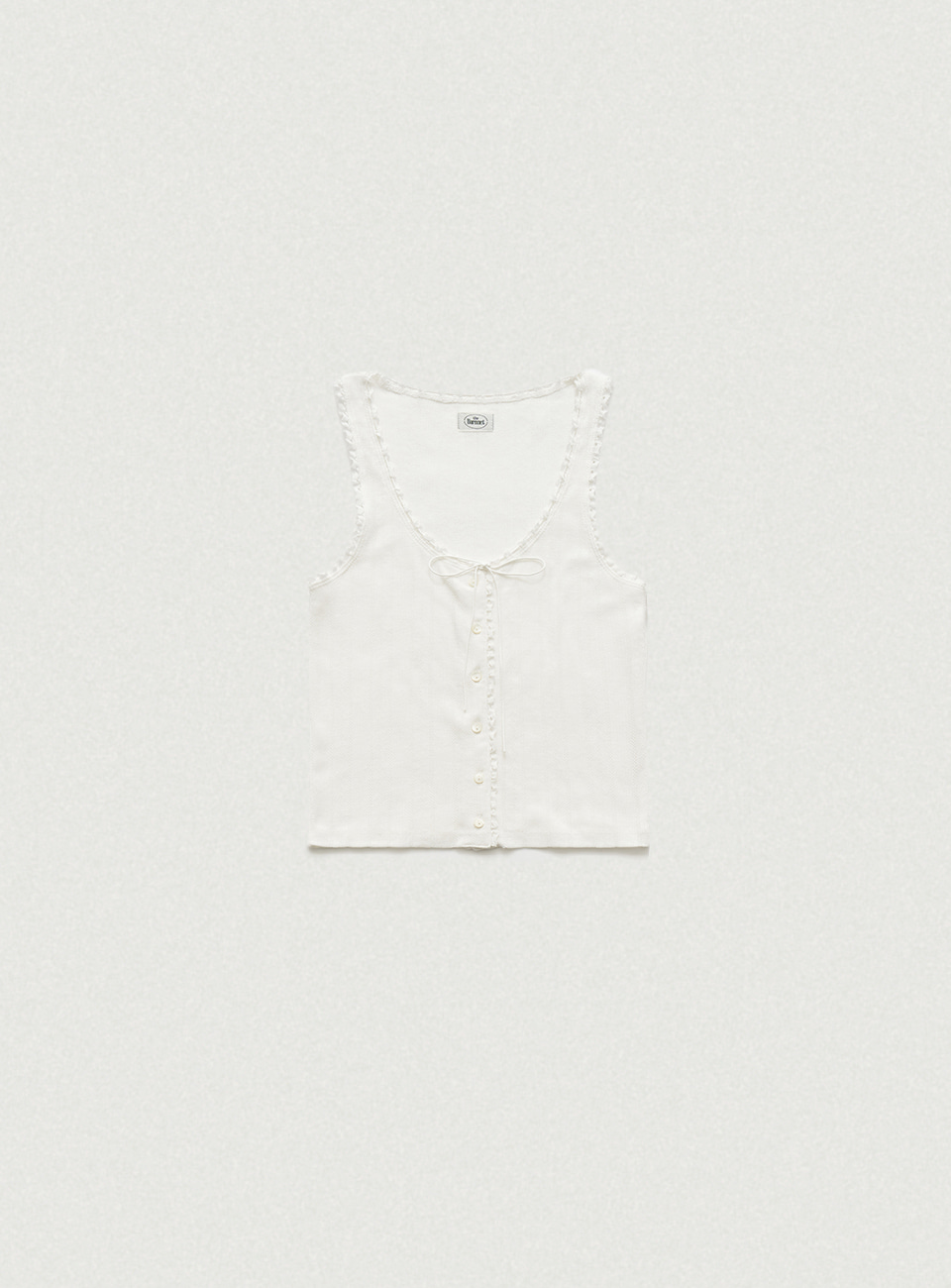 Ravioli Lace-Trim Tank Top - White