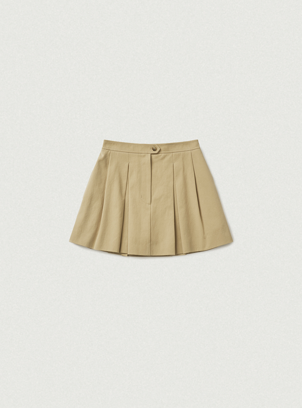 Wael Pleats Mini Skirt - Beige