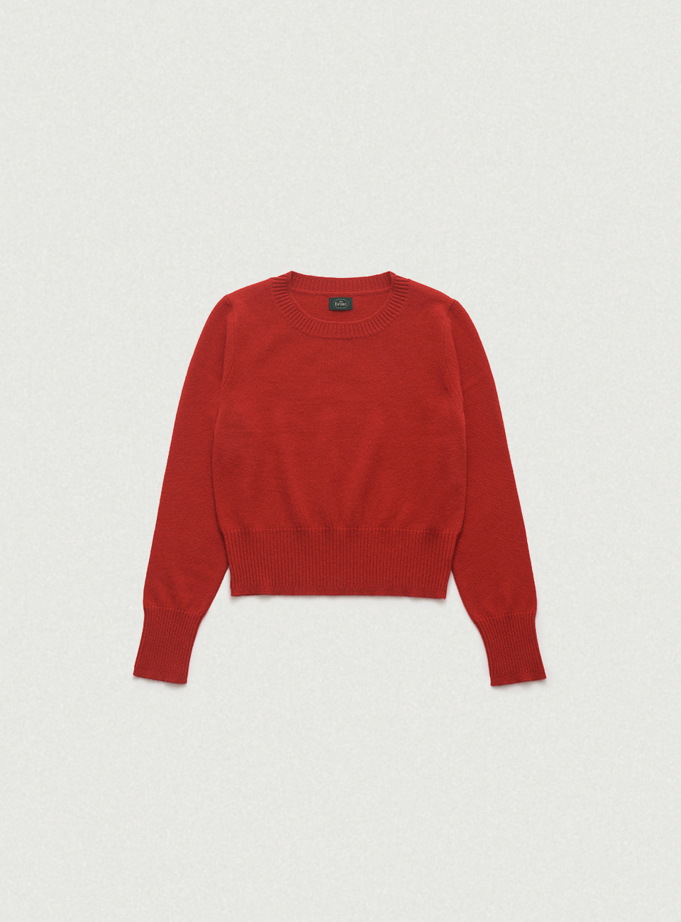 Plain Cashmere Round Knit - Red