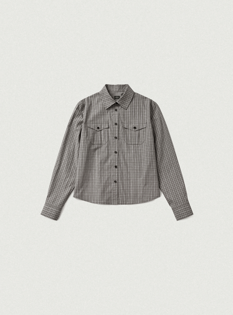 Fray Check Pocket Shirt - Grey