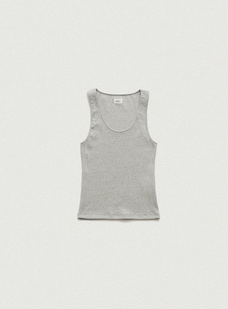 U-Neck Ribbed Tank Top - Grey