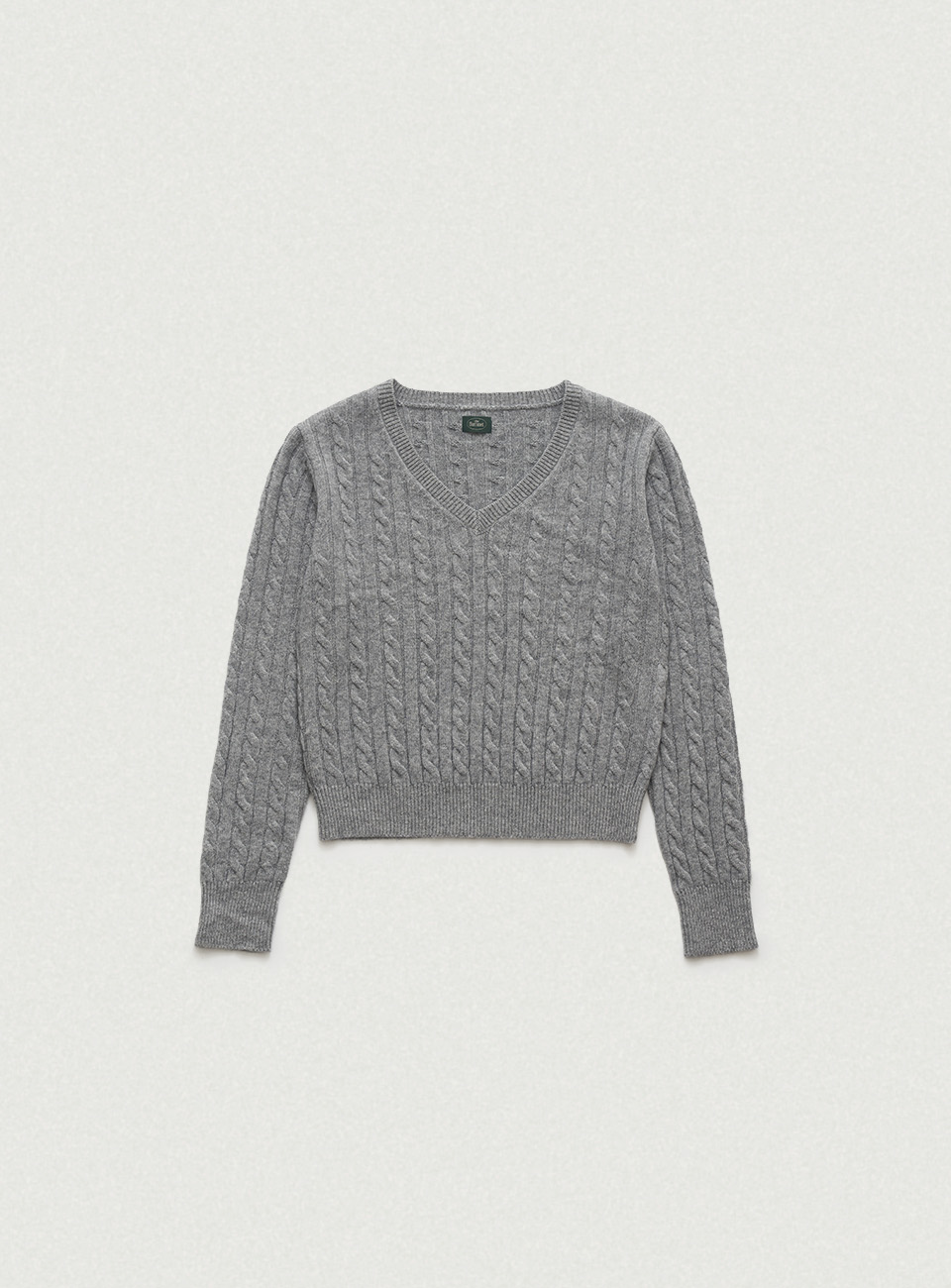 Soft Cashmere V-neck Knit - Melange Grey