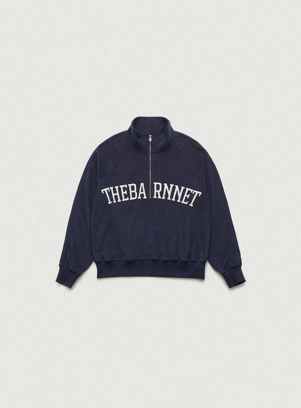 Terry Logo Half-Zip Pullover - Navy