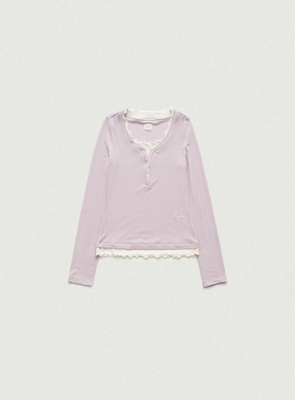 Aimee Slim Layered T-shirt - Light Pink