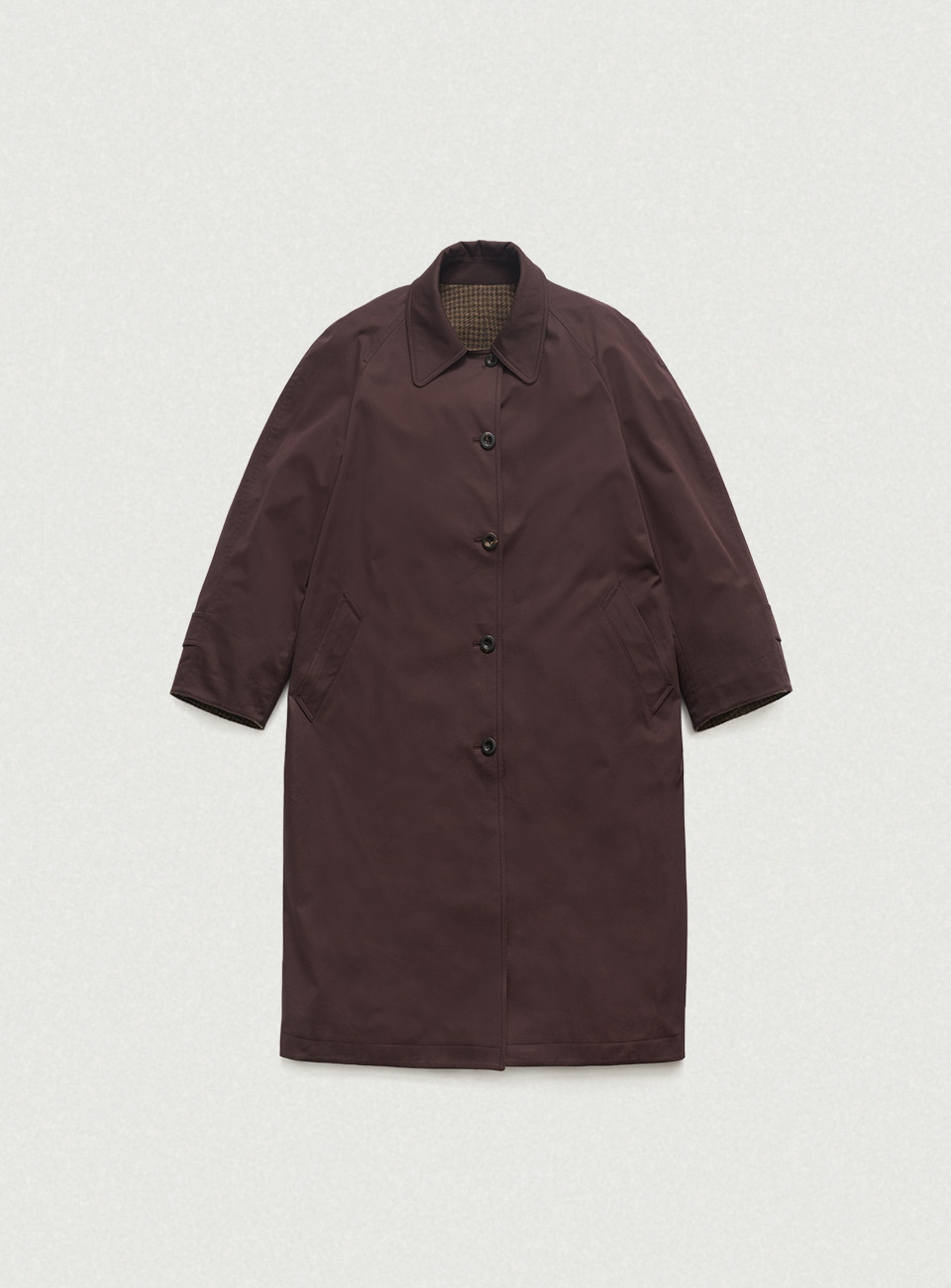 Bastide Reversible Long Trench Coat - Burgundy