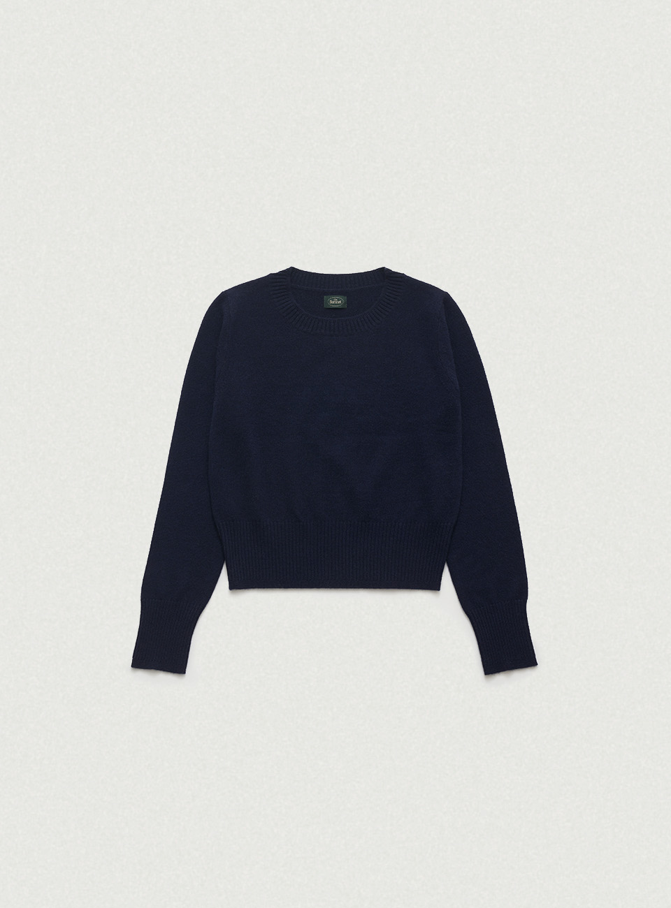 Plain Cashmere Round Knit - Navy
