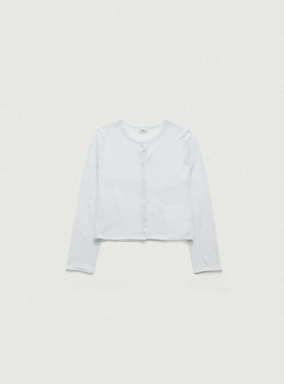 Hyled Linen Button Cardigan - Light Blue